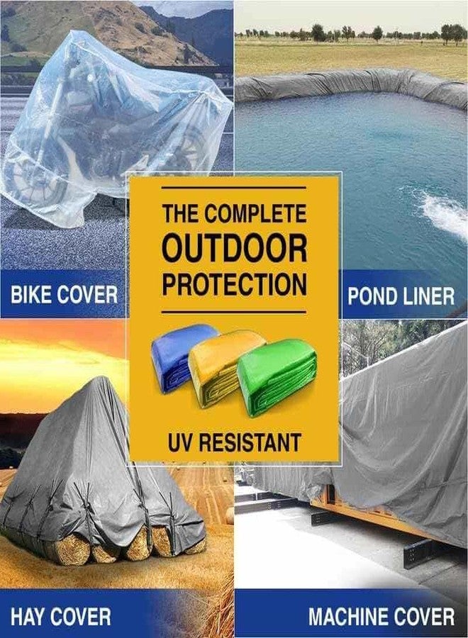 TUFFPAULIN 15FT X 12FT 120 GSM Sliver Tarpaulin Tirpal Tadpatri Tharpai Thadika, Extra Strong, Reinforced Eyelets, UV Resistant, 100% Waterproof Virgin, 6 Layer MLCL 3D Rib Technology-1 No. - Image 3